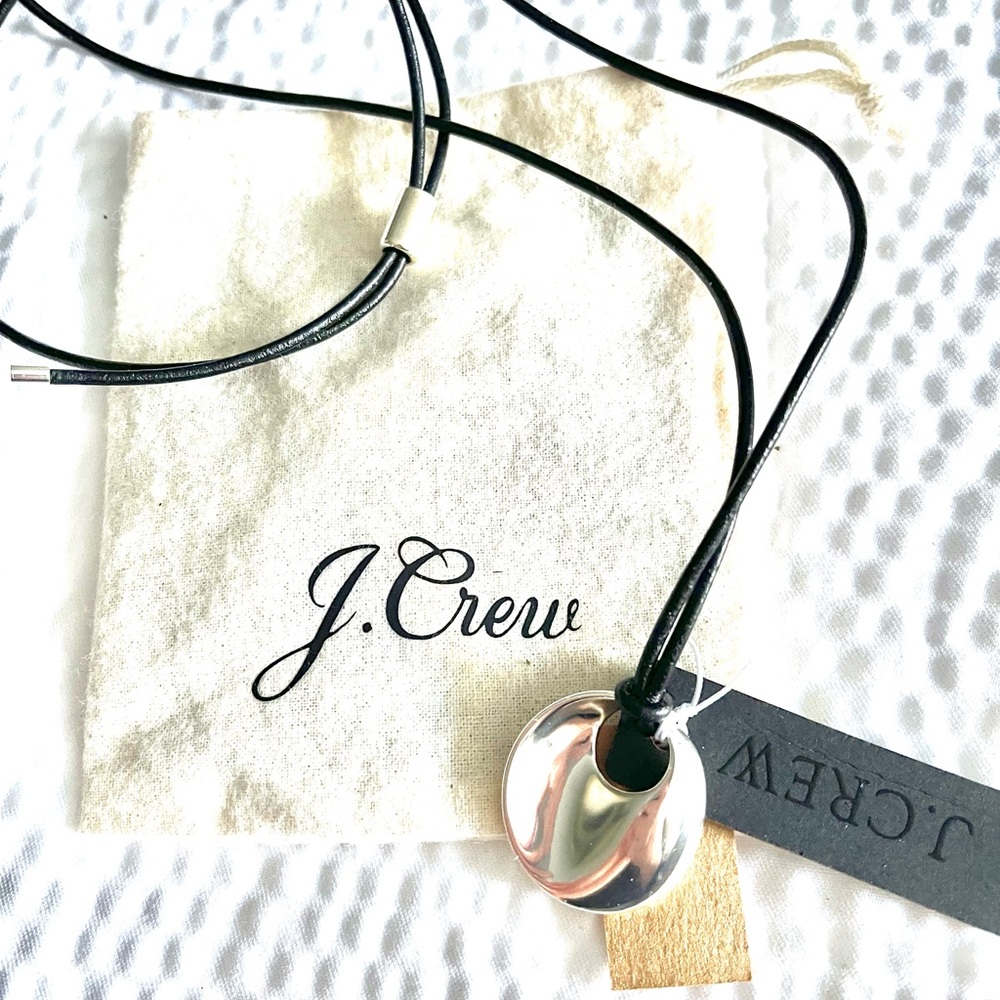 NWT J.Crew Leather Cord Pendant Necklace
